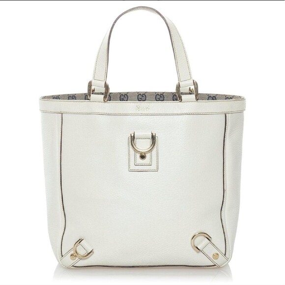Gucci Handbags - Gucci Abbey-D Ring Leather Tote White